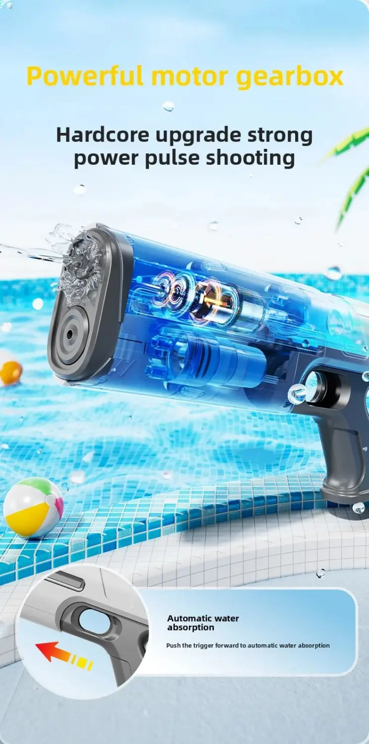 Electric Water Guns for Adults Powerful Squirt Automatic Suction Water Storage Gun Blasters Summer Outdoor Game Toy for Boy Kid