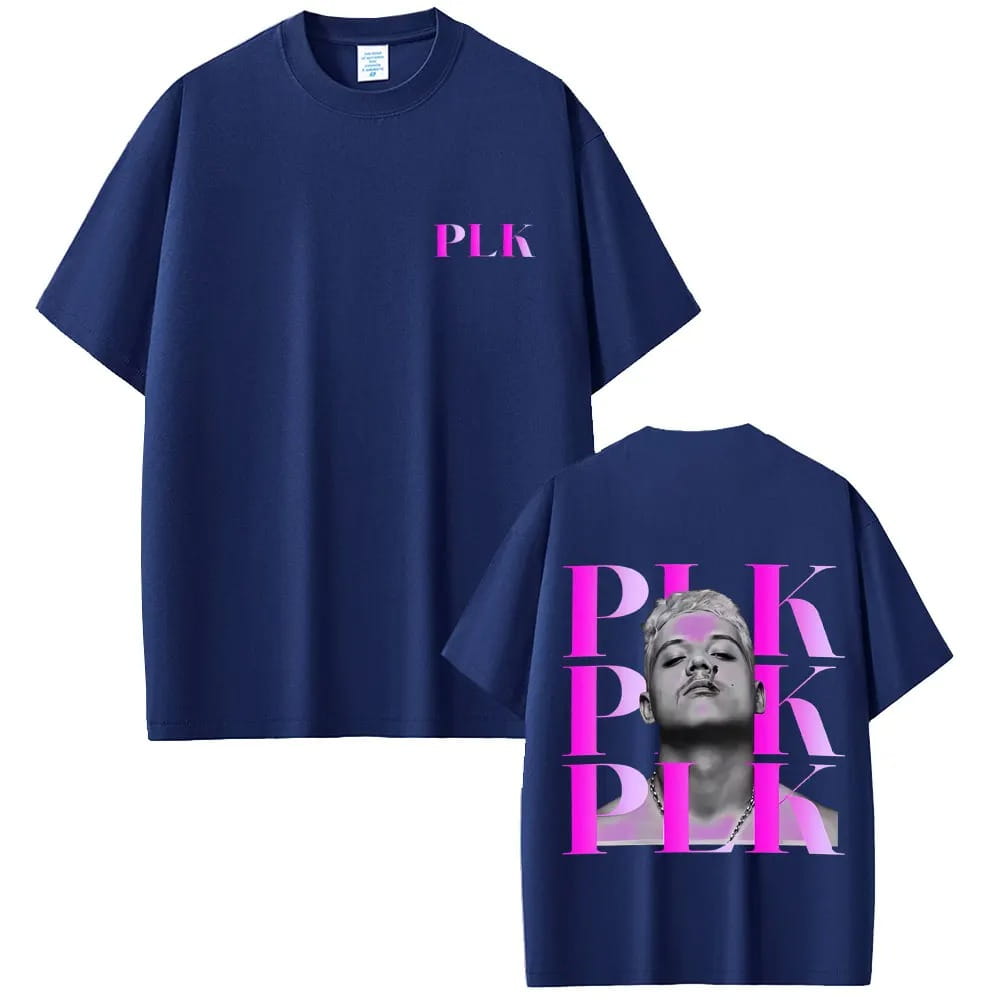 Rapper Plk Face Graphic Print T-shirt Oversized Fashion Pop Music Streetwear Unisex Casual Cotton T Shirts Vintage Hip Hop Tees