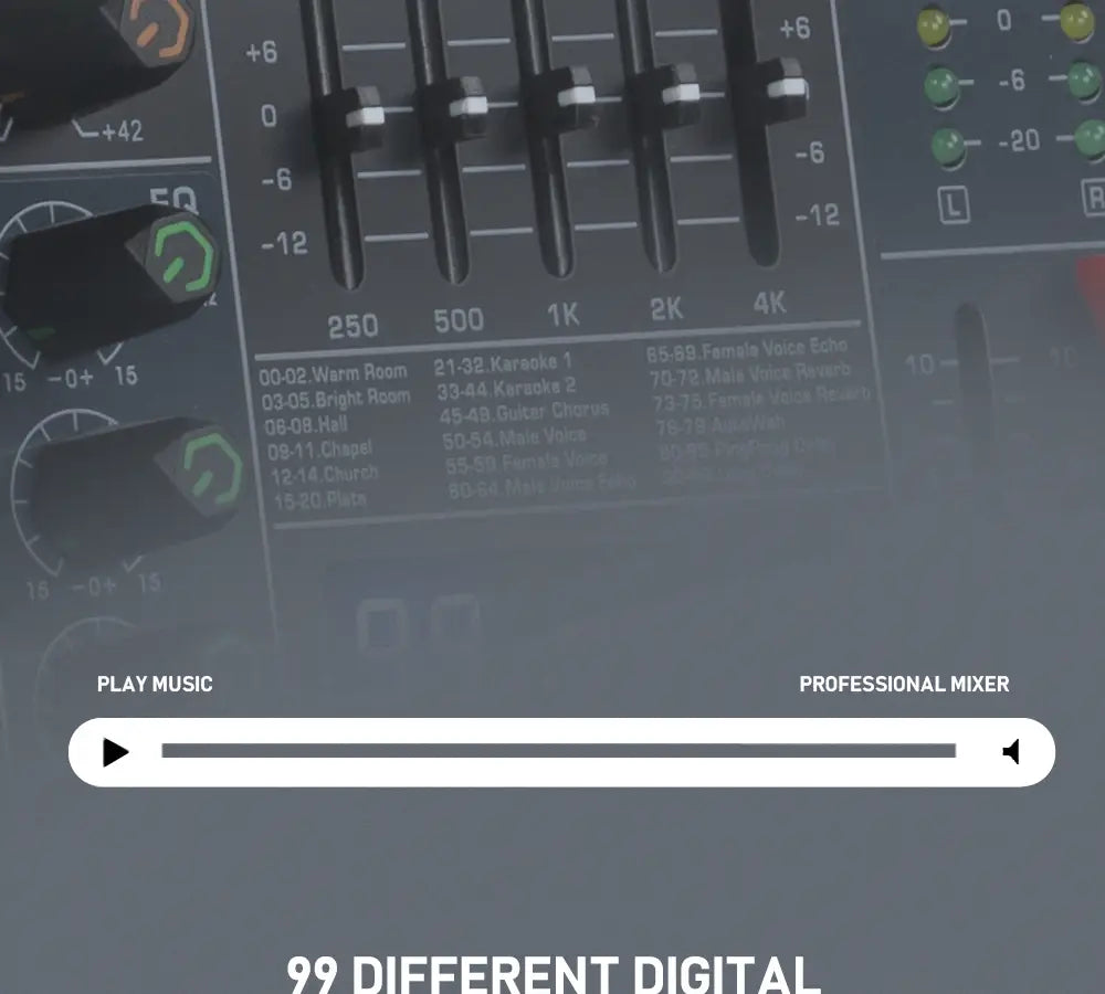 Professional DJ Party High Quality Music Recording Singing 6 Channel Audio Mixer Console