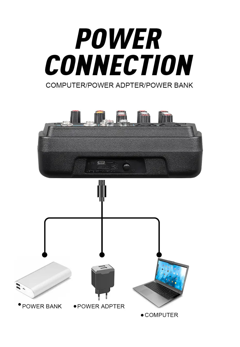 M4 M6 Aduio Mixer DJ Console with Bluetooth Sound Card for PC Recording Karaoke Microphone Instrument Mixing Audio Interface