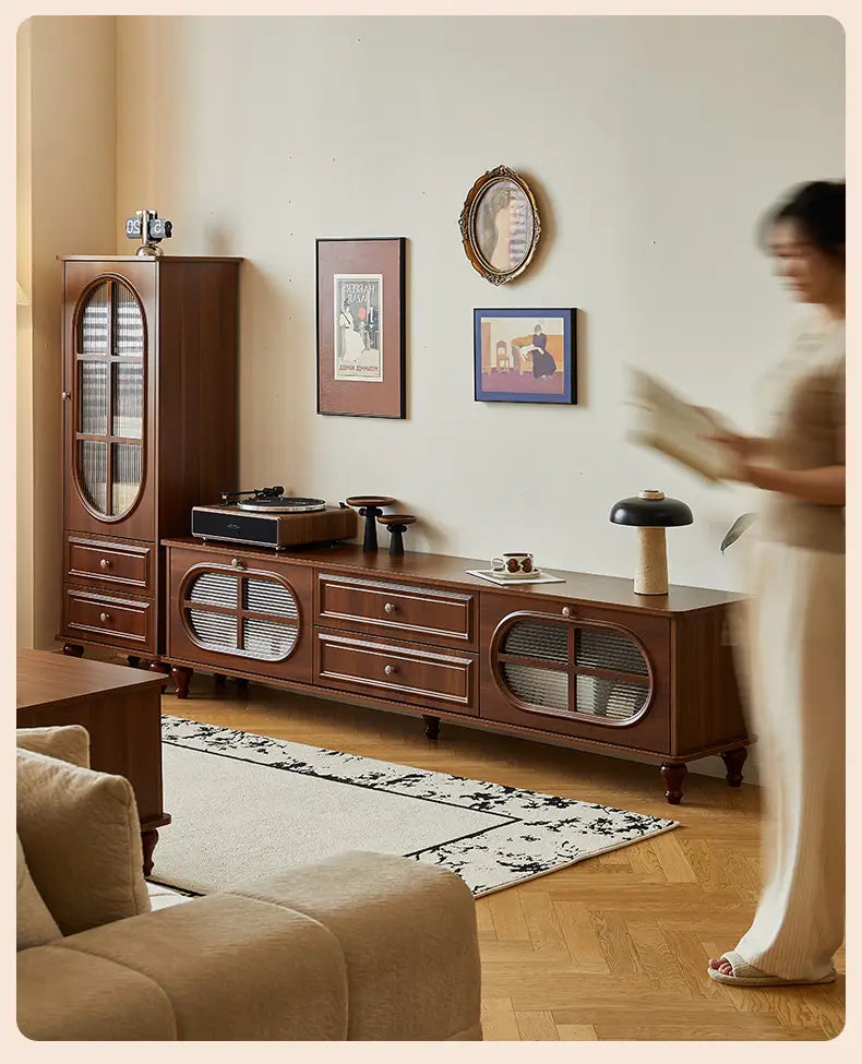 American Vintage Tv Stand Premium Trendy Mid Century Aesthetic Tv Cabinet Classic Luxury Soportes De Televisión Furniture Home