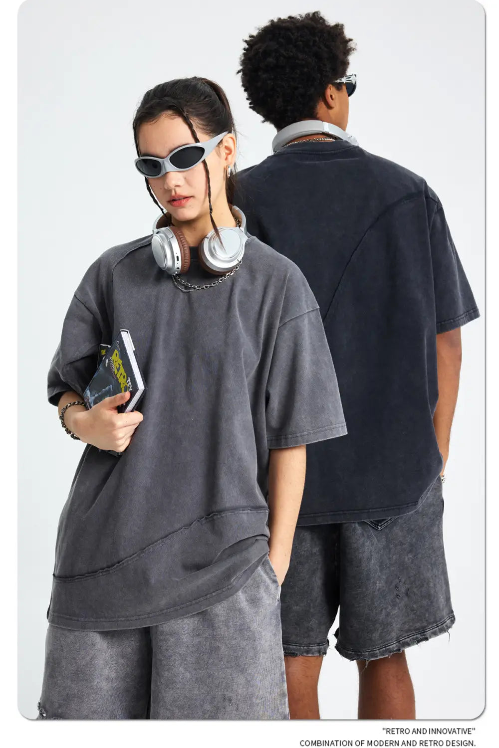 Hip Hop Wax Printing Washing Men’s Short Sleeve Tee Oversized Distressed Round Neck Man Cotton T Shirts Top Quality Raw Edges