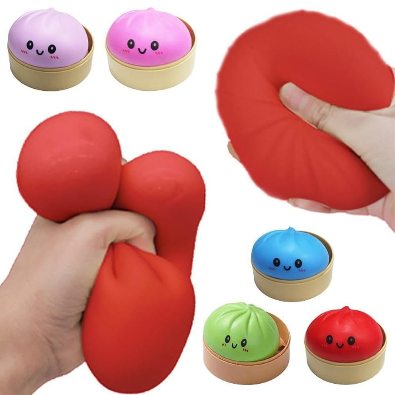 2pcs New Product Smiley Face Big Cage Baozi Kneading Music Decompression Simulation Large Baozi Toy Kneading Music Slow Rebound