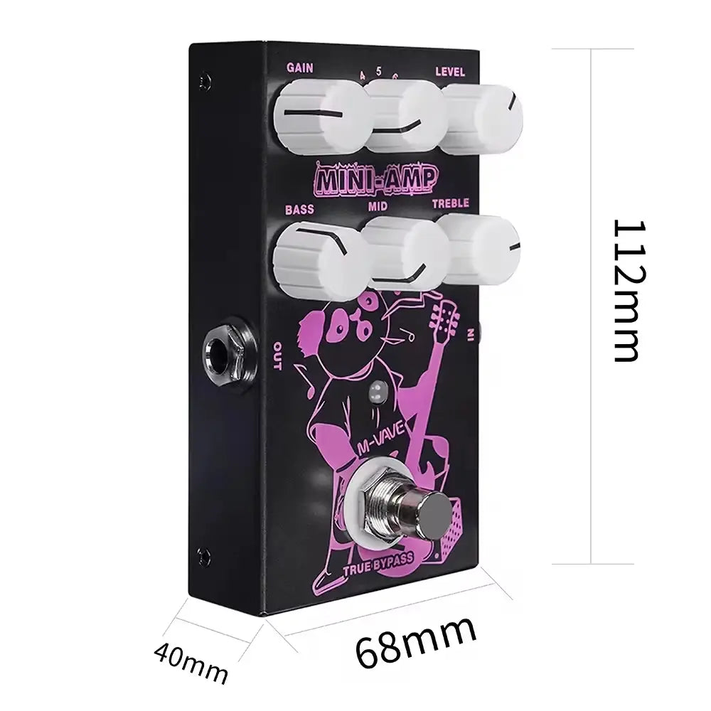 M-VAVE MINI-AMP Guitar Preamp Simulation Effect Pedal 9 Classic Amp Sounds 3 Band EQ True Bypass
