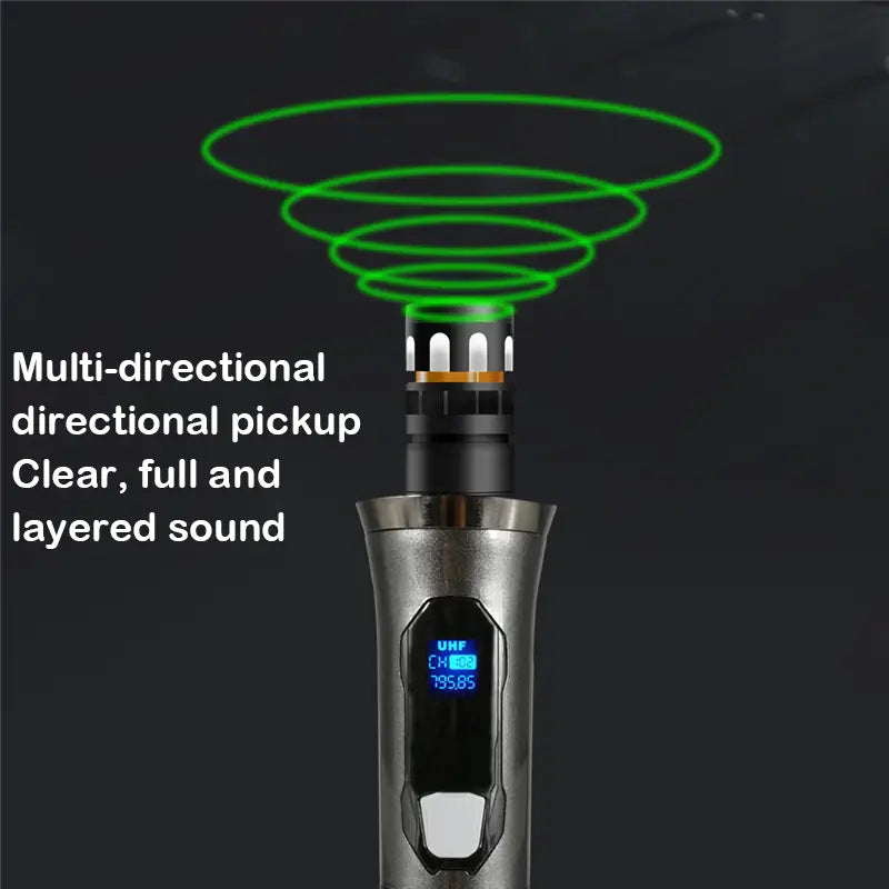 Wireless Microphone For Karaoke Party Home Meeting Church School Show With Rechargeable Lithium Battery Receiver