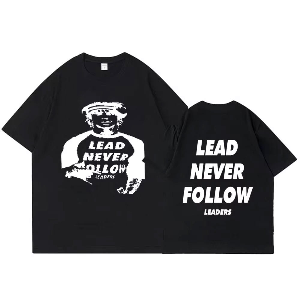 Rapper Chief Keef Lead Never Follow Leaders T Shirt Men Hip Hop Vintage T-shirt 100% Cotton Casual Soft Oversized T-shirts