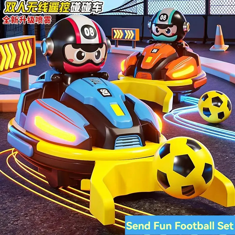 RC Football Sports Battle Bumper Car Toy for Kid Catapult Robot Karting Toy with Music Light RC Game for Boy Girl Family Battles