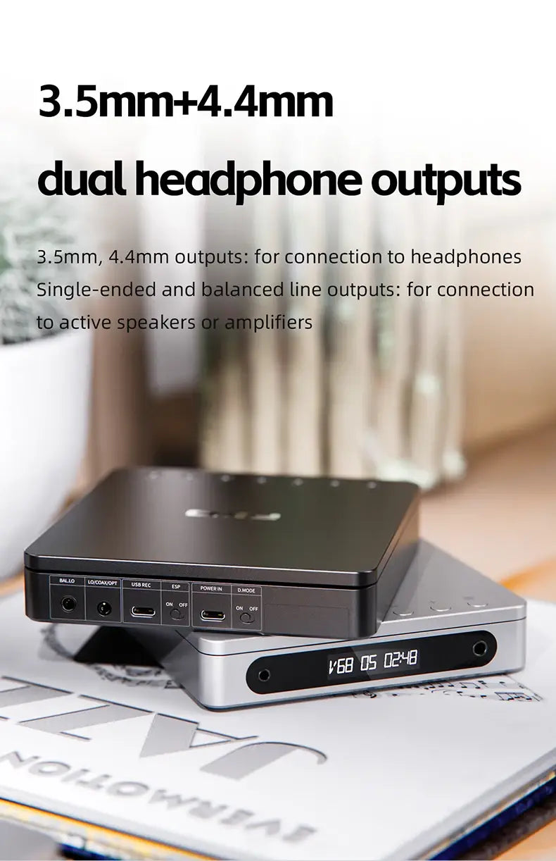 FiiO DM13 Multifunctional Portable Stereo CD Player with Long-Lasting Battery Supports USB Ripping Optical/coaxial/3.5mm/4.4mm