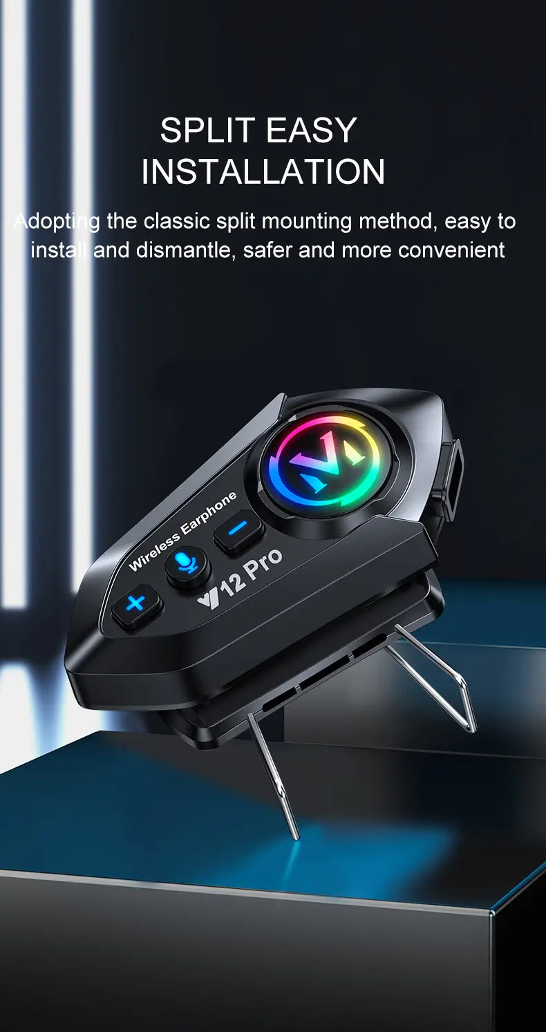 1/2x Music Interphone Dual Bluetooth 5.4 Motorcycle Helmet Intercom Headset Waterproof 500m Intercomunicador Speaker Earphone