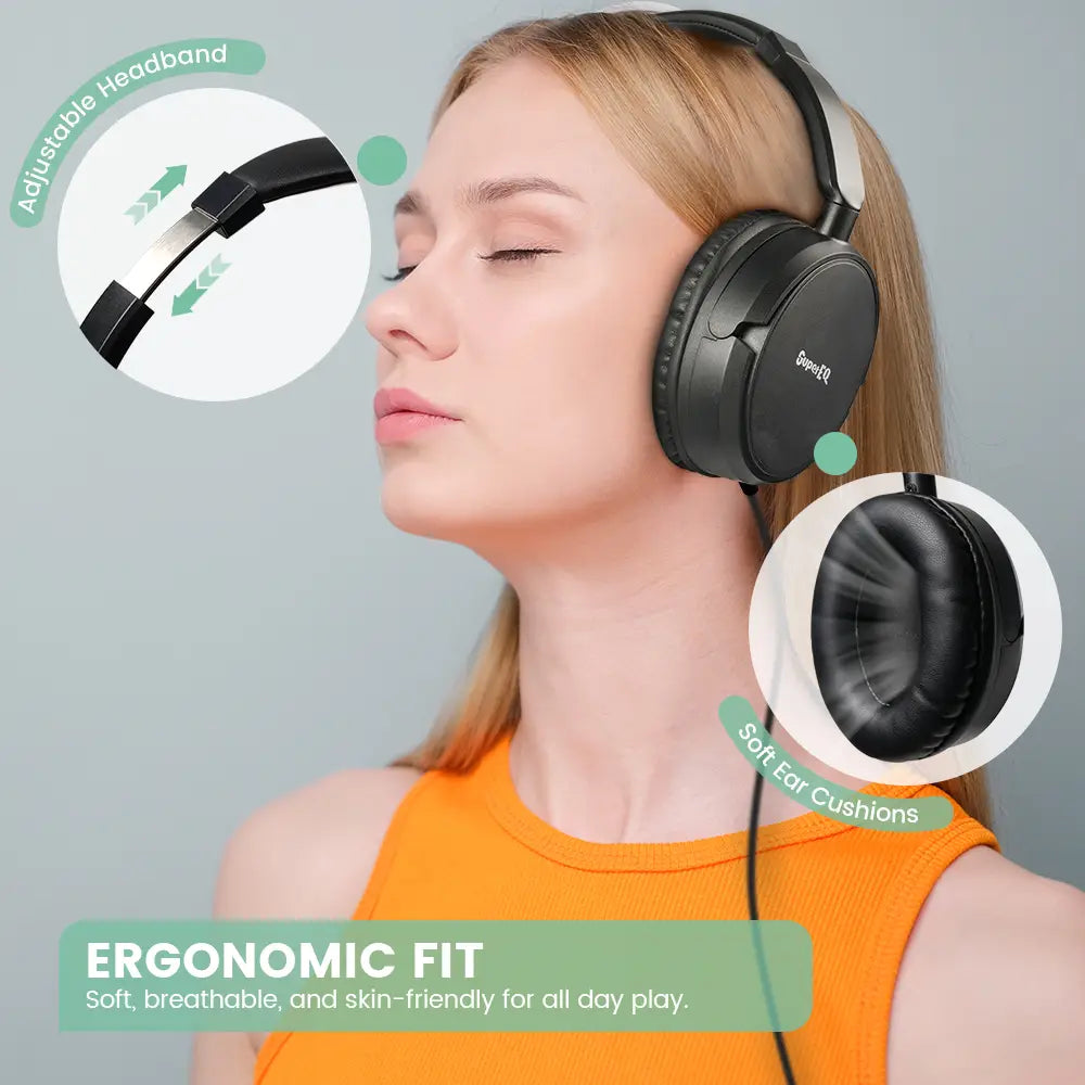 OneOdio SuperEQ Y101 Hifi Studio DJ Headphone Wired Monitor Music Headset Earphone With Mic For Phone Computer PC
