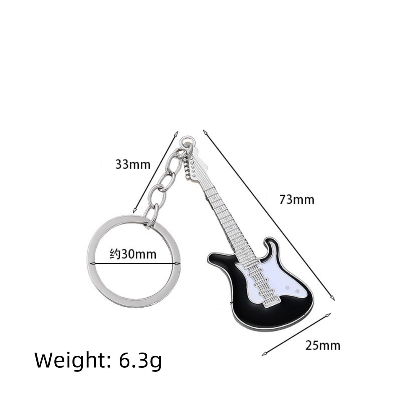 New Design Classic Guitar Keychain Car Key Chain Key Ring Musical Instruments pendant For Man Women Gift wholesale