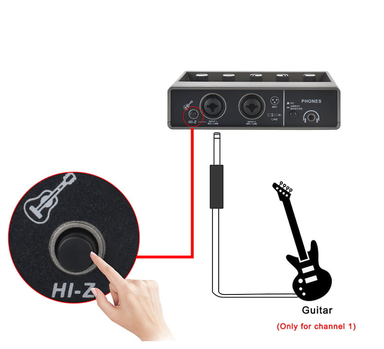 TEYUN Echo Effects 2 Input Audio Interface PC Studio Recording for Electric Guitar External Sound Card 48V Live Podcast Q-16