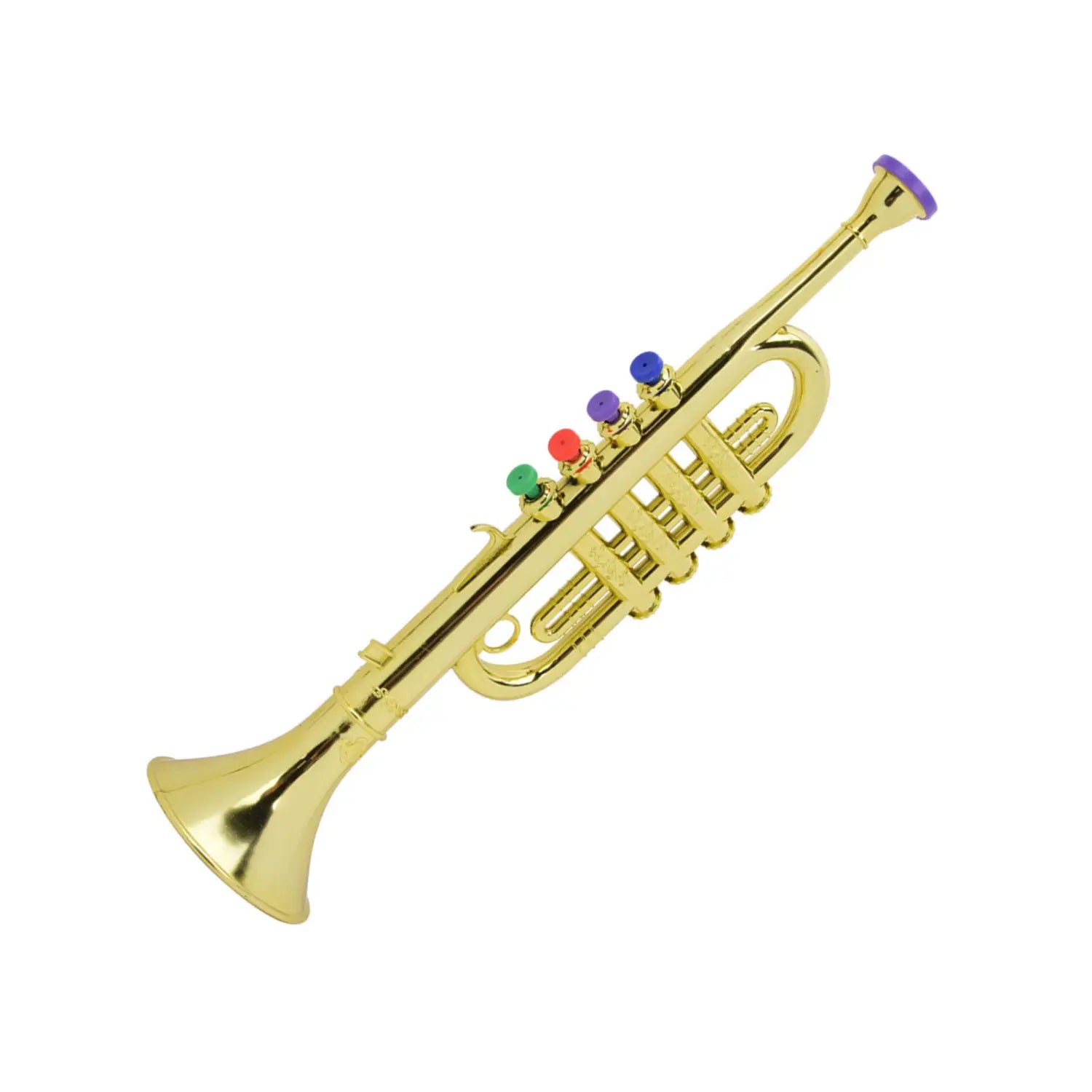 Preschool Music Kid Trumpet Golden Coated Plastic Children Preschool Music Gift Wind Instrument