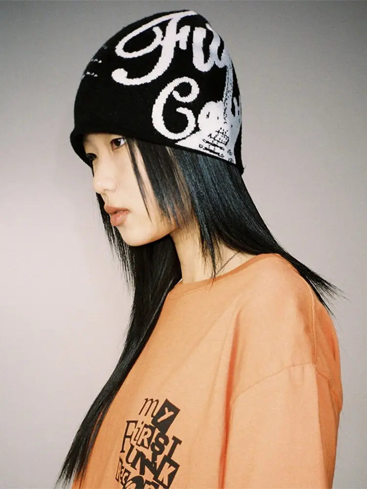 Women’s Beanie Korean Wnter Knit Hip Hop Vintage Gothic Kpop Y2k Hats Streetwear Wool Caps Fashion Aesthetic Unisex Accessories