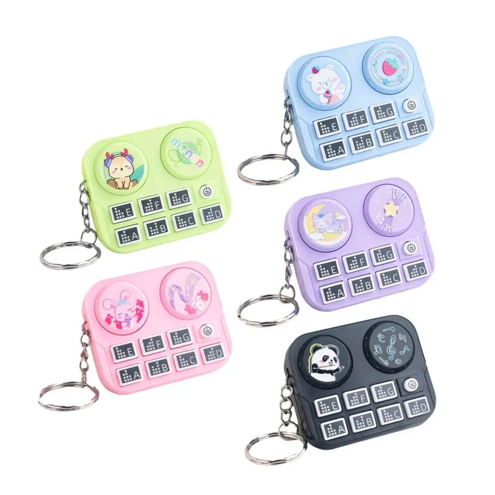 1pc Mini Music DJ Disc Player Keychain Musical Instrument Sound Button Toy Games Children’s Educational Toy Bag Pendant Keychain