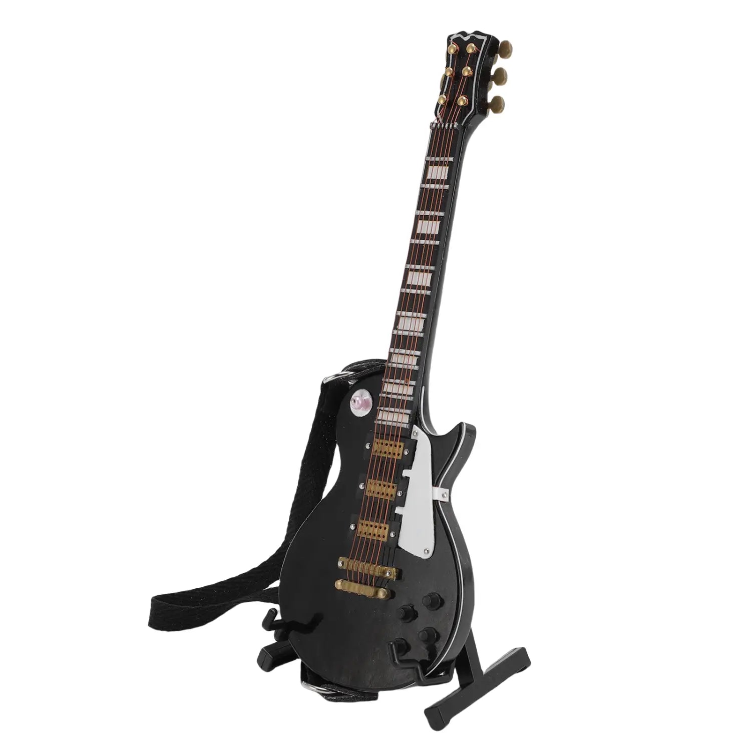 18cm Miniature Electric Guitar Model with Stand and Case Wooden Musical Instruments Ornament for Home Desk Shelves Decoration