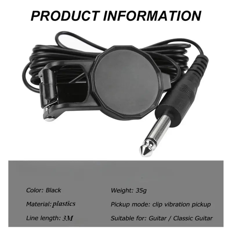Length 3M Audio Jack Clip on Pickup for Acoustic Guitar\Mandolin\Bouzouki\Violin\Banjo\Ukulele Sound Pickup Transducer Guitars
