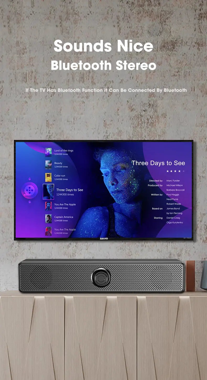 PC Soundbar Wired and Bluetooth Speaker USB Powered Soundbar for TV Pc Laptop Gaming Home Theater Surround Audio System