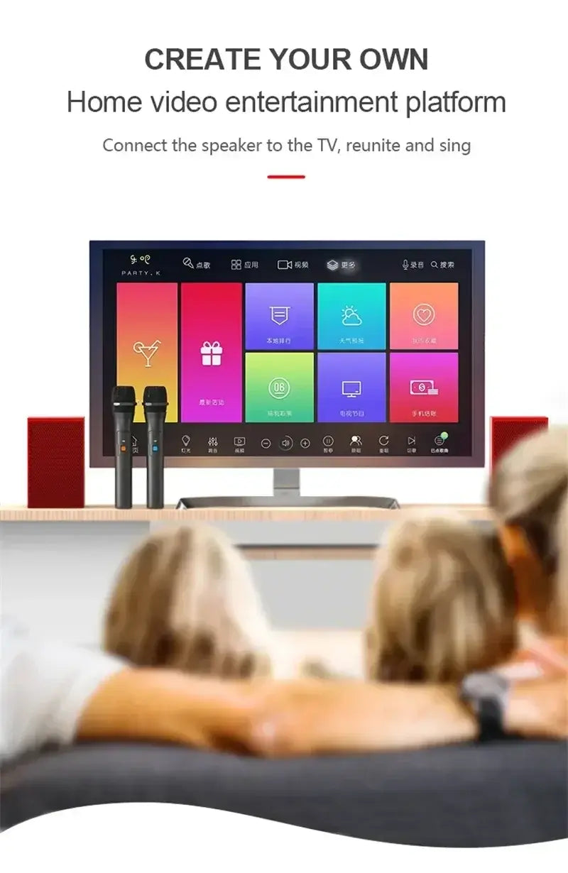 Wireless Microphone System Kits USB Receiver Handheld Karaoke Speaker Micro Phone Home Party Smart TV Speakers Singing Mic
