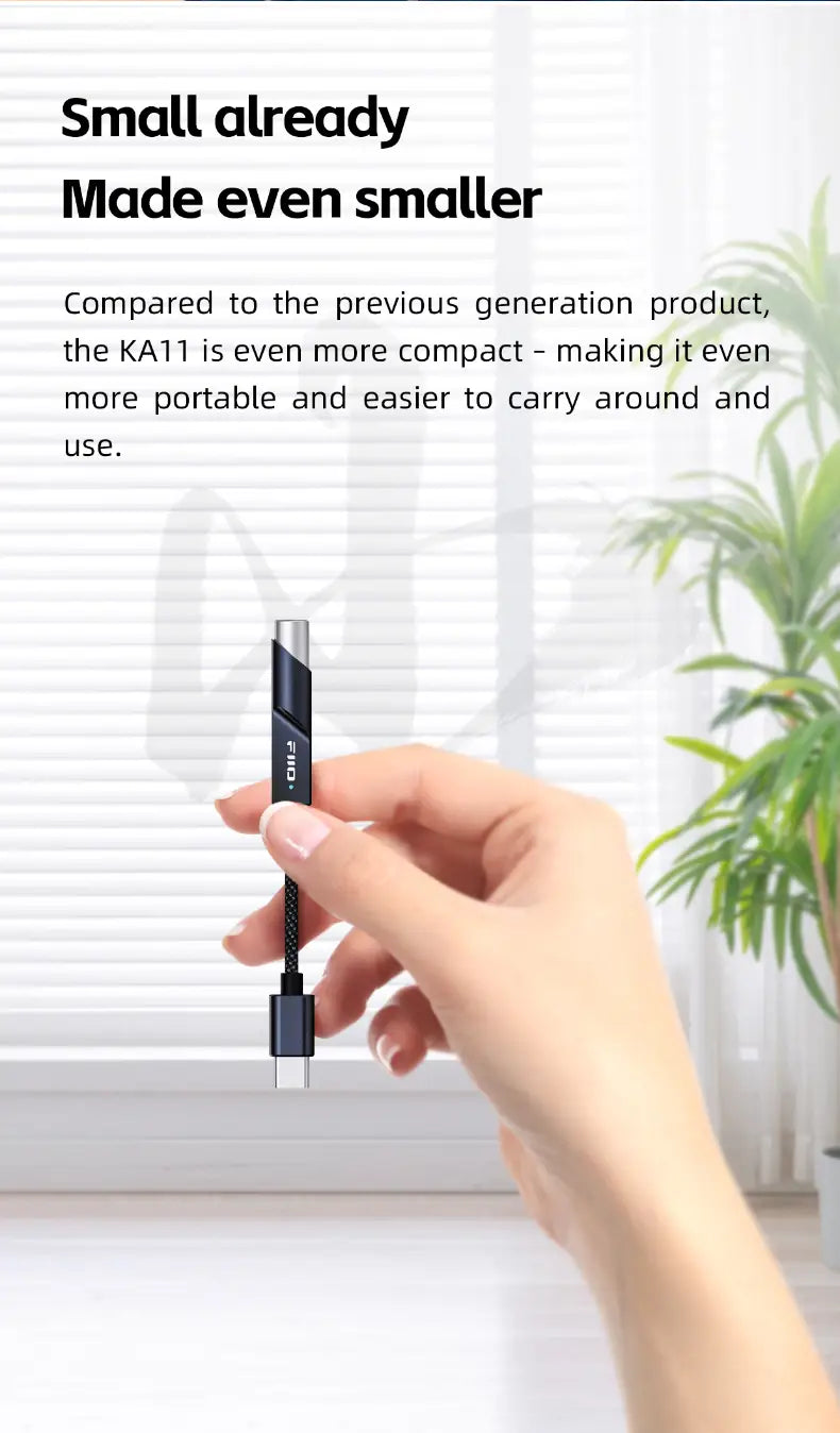 FiiO JadeAudio KA11 USB DAC Amplifier Hi-Res Audio Type-C to 3.5mm Adapter USB Dongle DSD256 for Android Phones