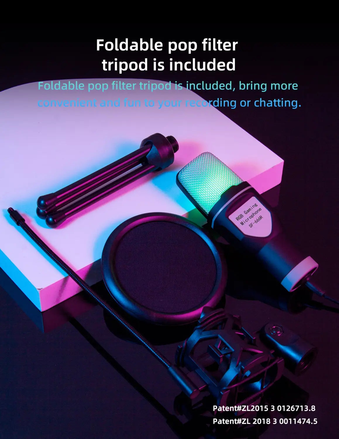 Computer Professional Gaming Condenser Microphone Karaoke Mic PC Laptop USB Wired Live Streaming Podcast Studio Mike Kit Gamer