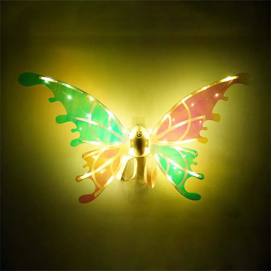 Electrical Butterfly Wings Toy With Music Lights Elf Wings Glowing Shiny Dress Up Moving Fairy Wings For Kids Boys Girls Gift