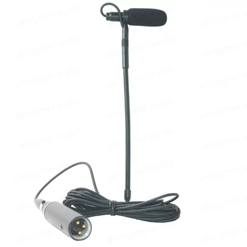 Clip-On Musical Instrument Microphone for Piano Guitar Saxophone Violin Cello Phantom Power Input Flexible Gooseneck Microphone