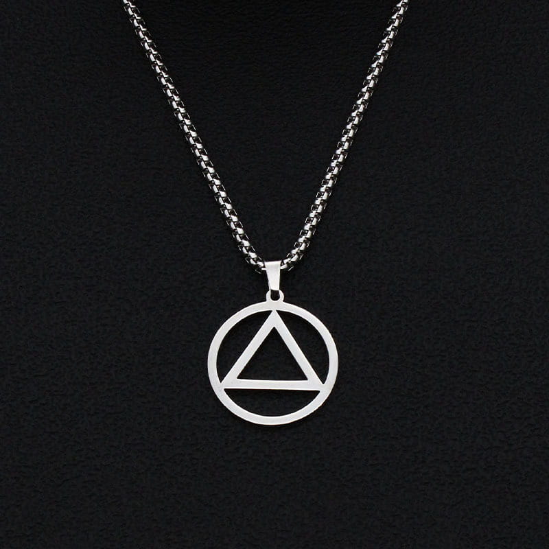 hiphop rap male and female hipsters Eminem the same style of iron triangle necklace titanium steel pendant hanging accessories