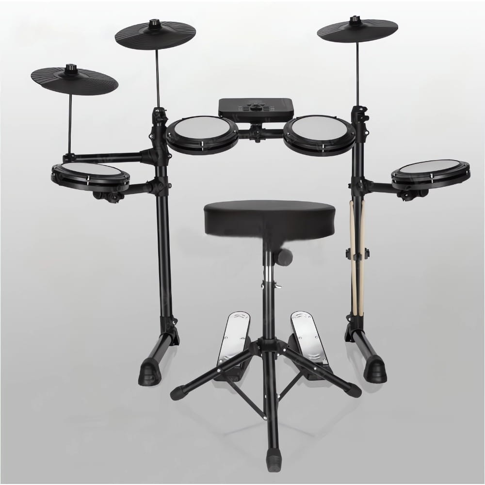 Electronic Drum Set Convenient 4-drum 3-cymbal all-silicone Electronic Drum Kit 180 tones USB MIDI Headphone Interface.