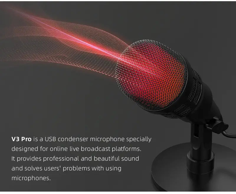 Computer Microphone For PC Mac notebook Podcast USB Microphone For Live Streaming Karaoke Noise Cancelling Gaming Condenser Mic