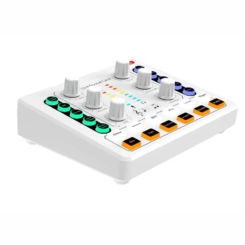 ABAC-M8 Live Sound Card Wireless Bluetooth Audio Mixer Podcast Equipment With Microphone