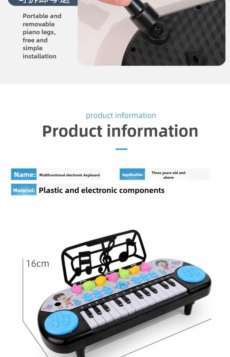 24 Keys Piano Keyboard Interactive Learning Toy with Demo Song Musical Gift for Kids Ages 3-6 Early Education Tool Birthday Gift