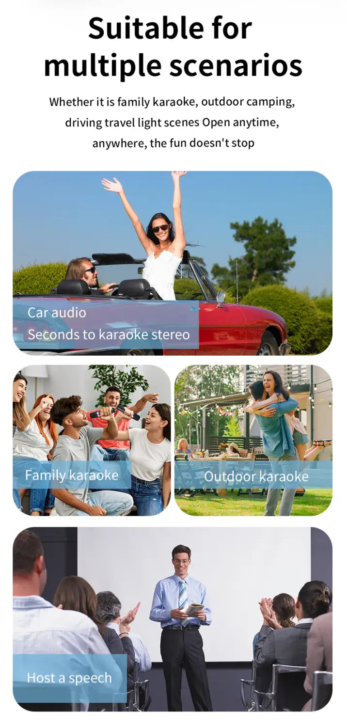 DS-K2 Karaoke Companion Bluetooth 5.3 Wireless Dynamic Microphones RGB Colorful Light Stereo DSP Mixer System For Wired Speaker