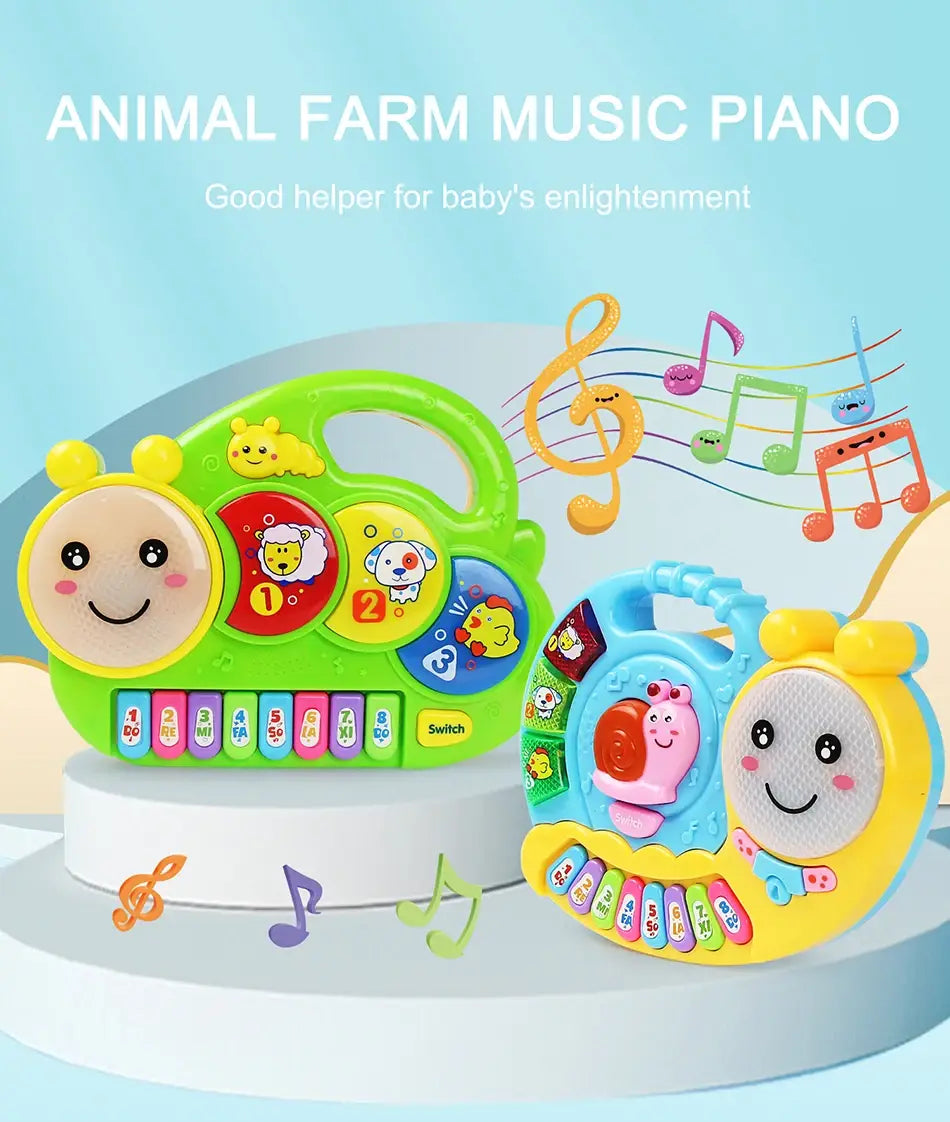 Baby Musical Toy with Animal Sound Kids Piano Keyboard Electric Flashing Music Instrument Early Educational Toys for Children