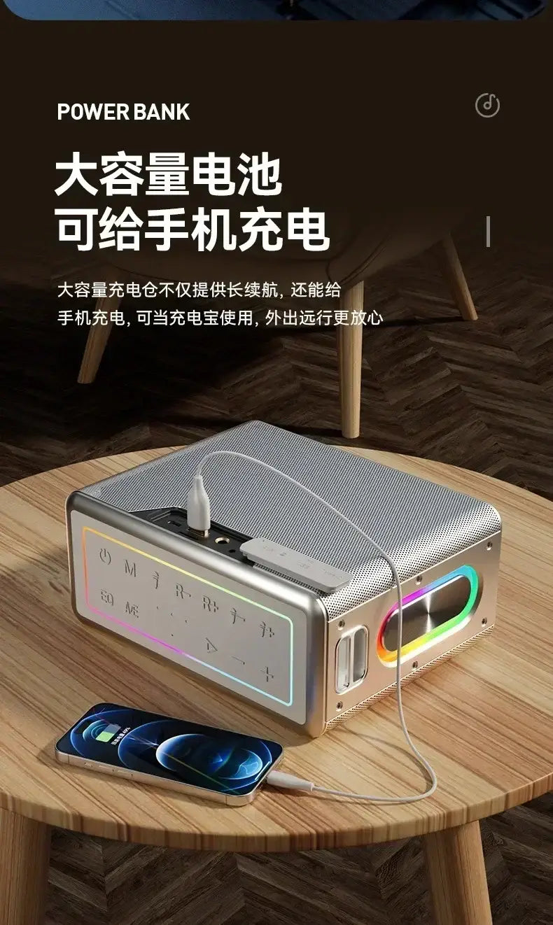 Karaoke Family Party 300W high-power portable subwoofer with microphone and Bluetooth speaker caixa de som Music Center