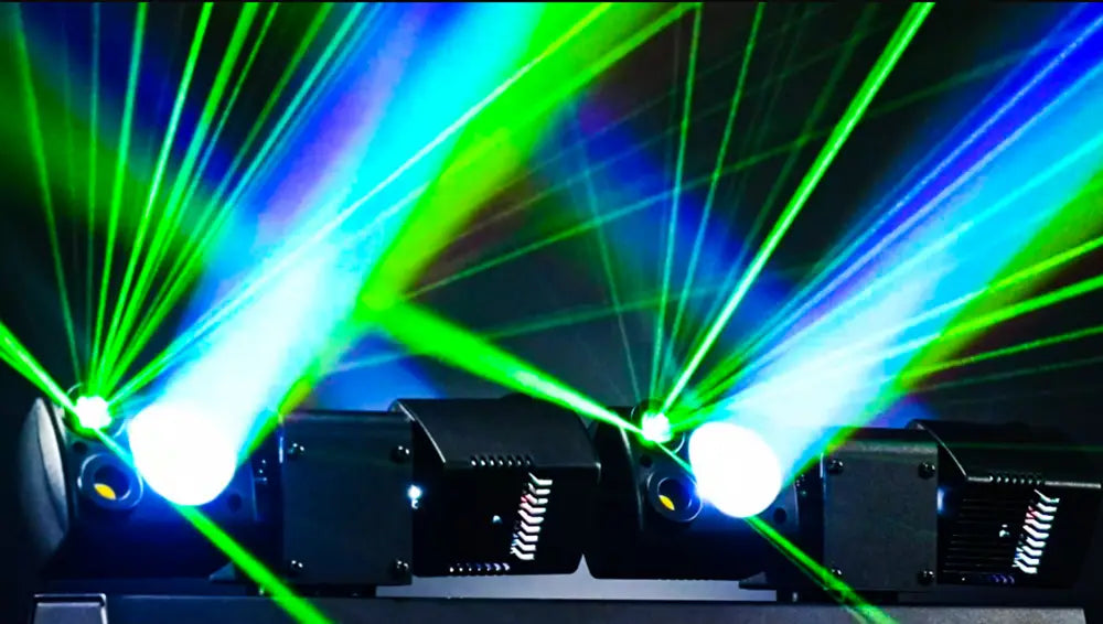 80W LED Moving Head Beam Lights Remote Control Dual-Head Disco Party RGBW DMX512 DJ Equipment Stage Lighting For Event Club Xmas