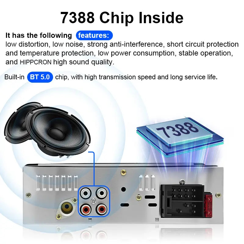 Car Radio 1 Din Stereo Player Digital Bluetooth MP3 Player FM Radio Stereo Audio Music USB With In Dash AUX Input