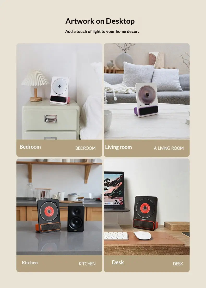 JAEK AUDIO C30 CD Player Wireless Bluetooth Minimalist Music Album Player HiFi Audio All-in-one Machine Phonograph Record Player