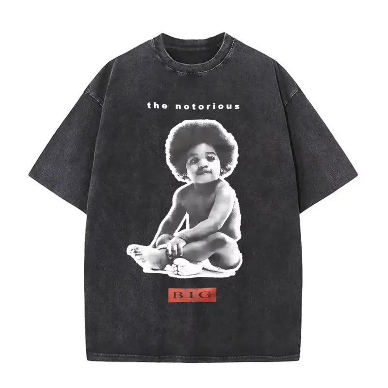 Rapper The Notorious Big L Lifestylez of The Poor and Dangerous Vintage Washed T-shirt Biggie Smalls Tshirt Men’s Hip Hop Tees