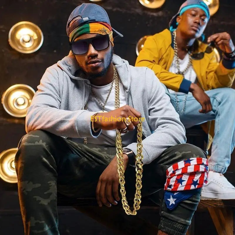 Y5GC 8Pcs Hip Hop Costume Dollar Sign Pendant Necklace Hip Hop Dollar Rings Sunglasses Bracelets Set Rapper Accessories