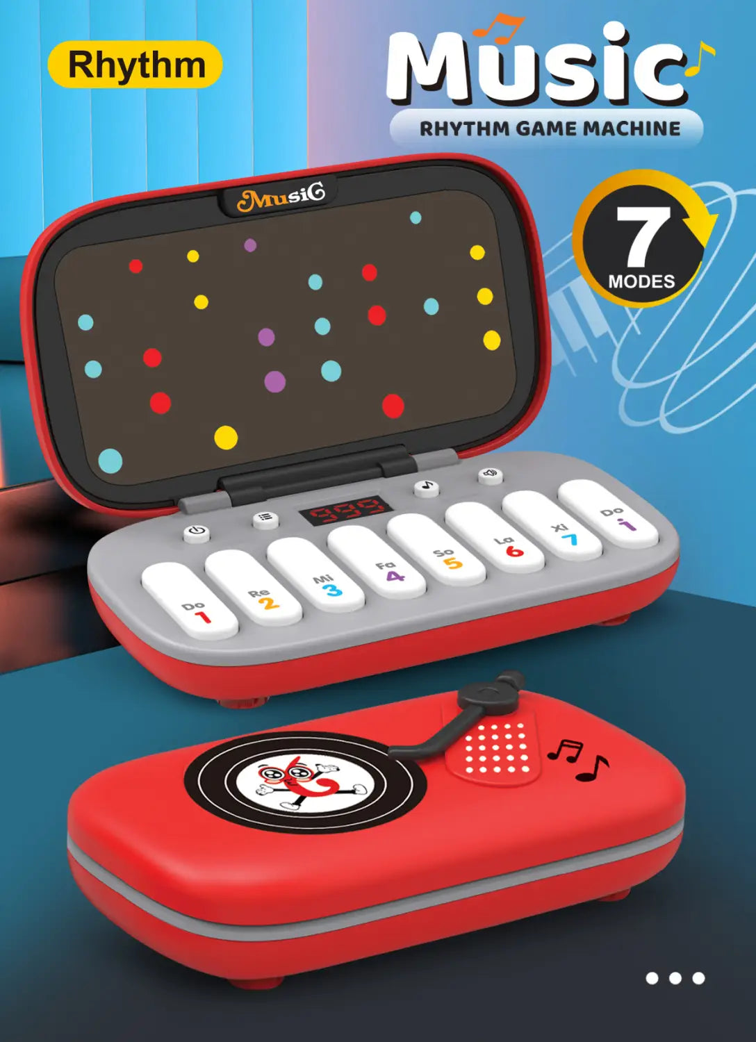 Rhythm Electronic Keyboard Rhythm Master Piano Game Console Portable Puzzle Adventure Game Parent-Child Interactive Toy