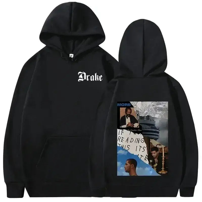 Rapper Drake Music Album Cover Graphic Hoodies Men’s Fashion Hip Hop Vintage Sweatshirts AutumnWinter Fleece Warm Pullovers Y2k
