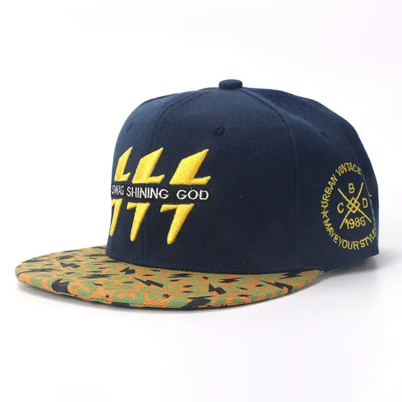 Hip Hop Baseball Cap For Men Cotton Embroidered Lightning Snap Back Hats Women Outdoor Casual Sports Sunshade Gorra Dropshipping