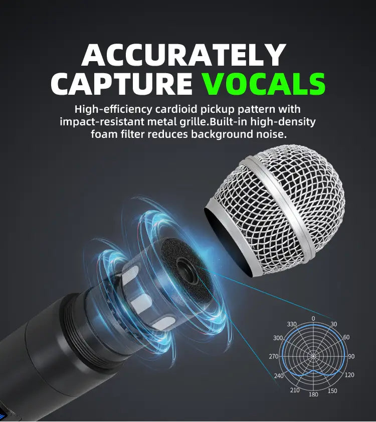 Professional wireless microphone 4-channel UHF karaoke singing home entertainment performance dynamic handheld microphone