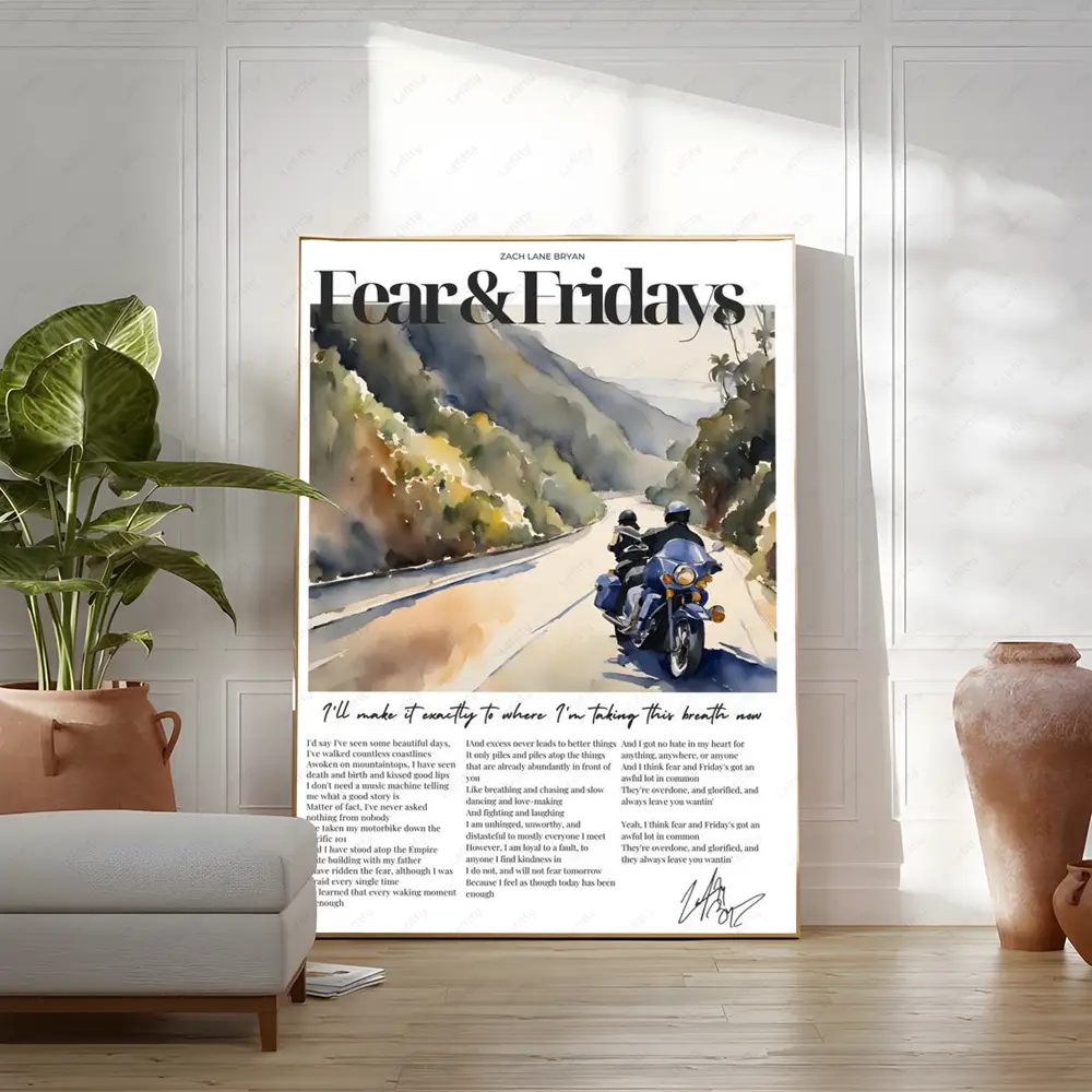 Hip Hop Rapper Music Album Zach Bryan Poster Wall art print art suitable for living room bedroom bar parlor home decoration gift