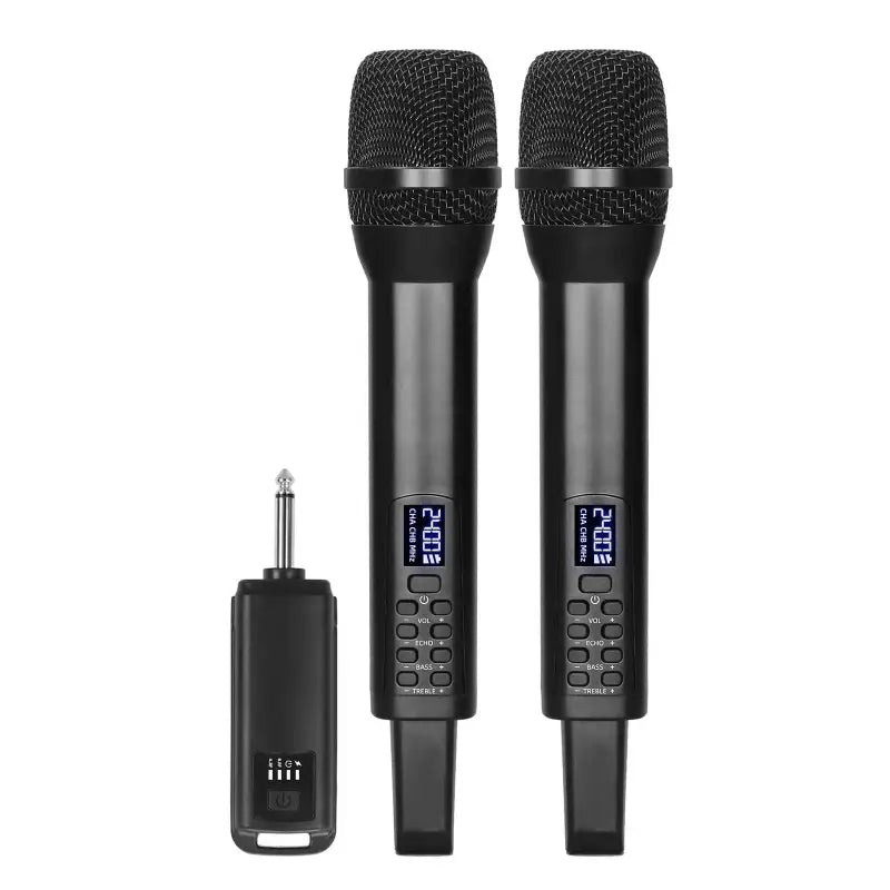 UHF Wireless Handheld Dynamic Karaoke Microphone Bluetooth Receiver Performing Professional Home Reverb High and Low Bass 2.4G
