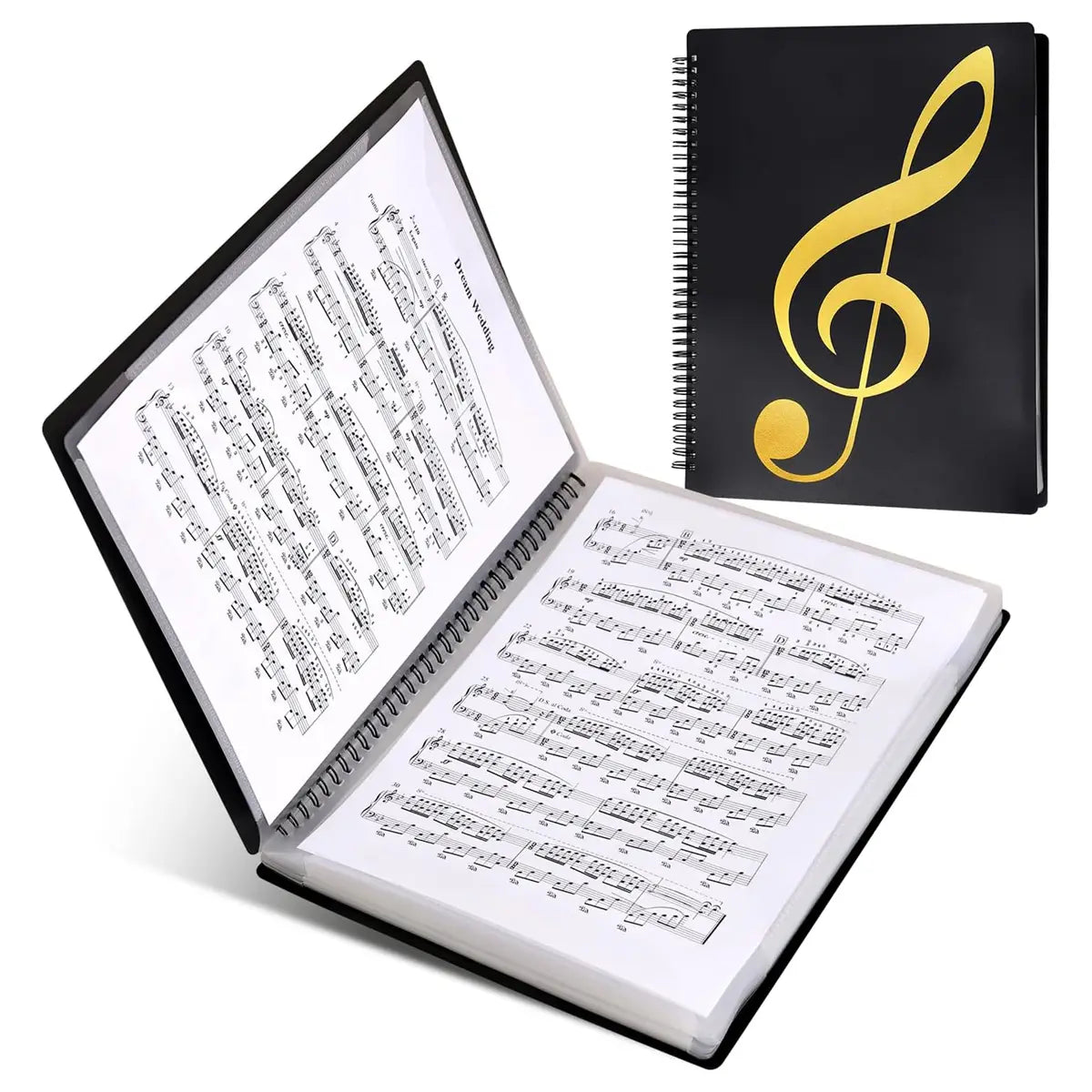 Sheet Music Binder 60 Pages Sheet Music Binder Fits 8.5 x 11.5 Inch Letter Size/A4 Music Storage Folder
