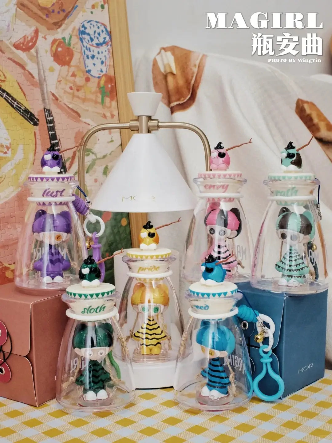 Bottle Music Blind Box Toy Glow In The Dark Cute Horror Figure Model Gift For Birthday Party Decor Christmas Halloween Gift Toy