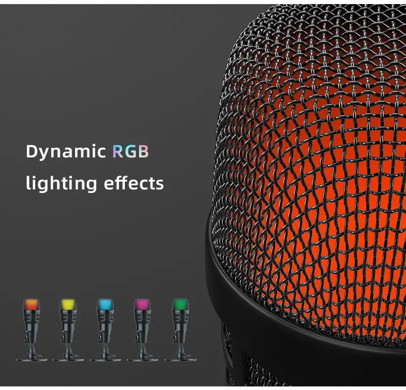 Computer Microphone For PC Mac notebook Podcast USB Microphone For Live Streaming Karaoke Noise Cancelling Gaming Condenser Mic