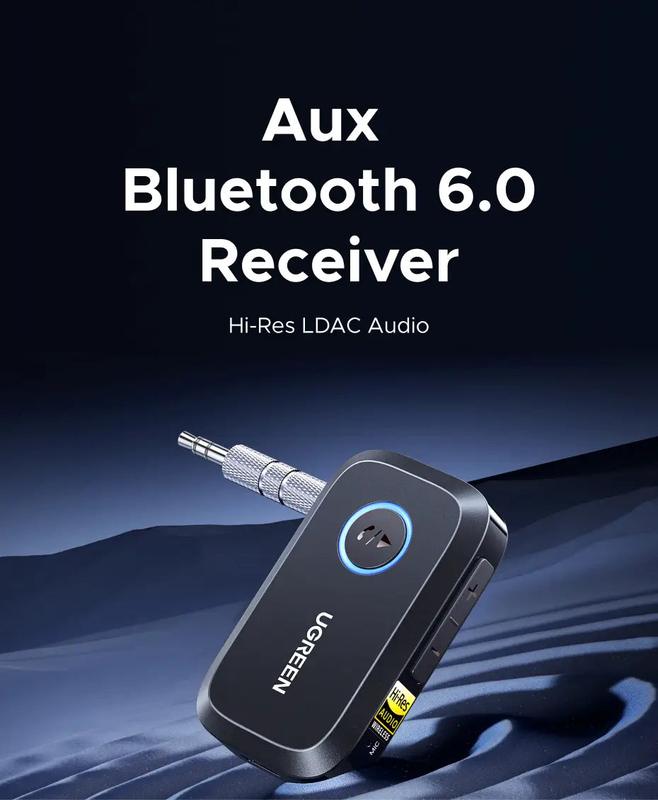UGREEN Bluetooth 6.0 5.4 Car 3.5mm AUX Jacks for Car Speakers Audio Music Hands Free Bluetooth 5.3